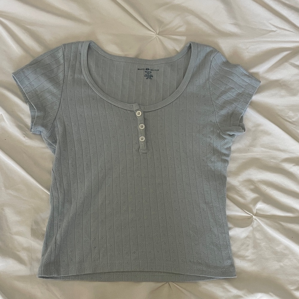 Brandy Melville Sky Blue Textured Tee